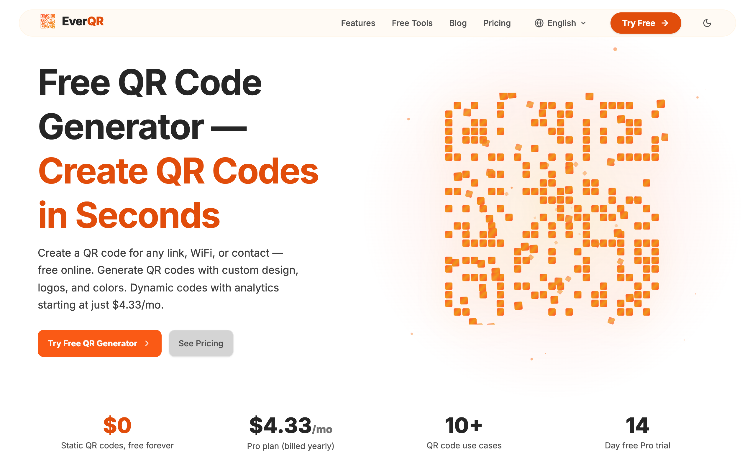 EverQR Website Screenshot